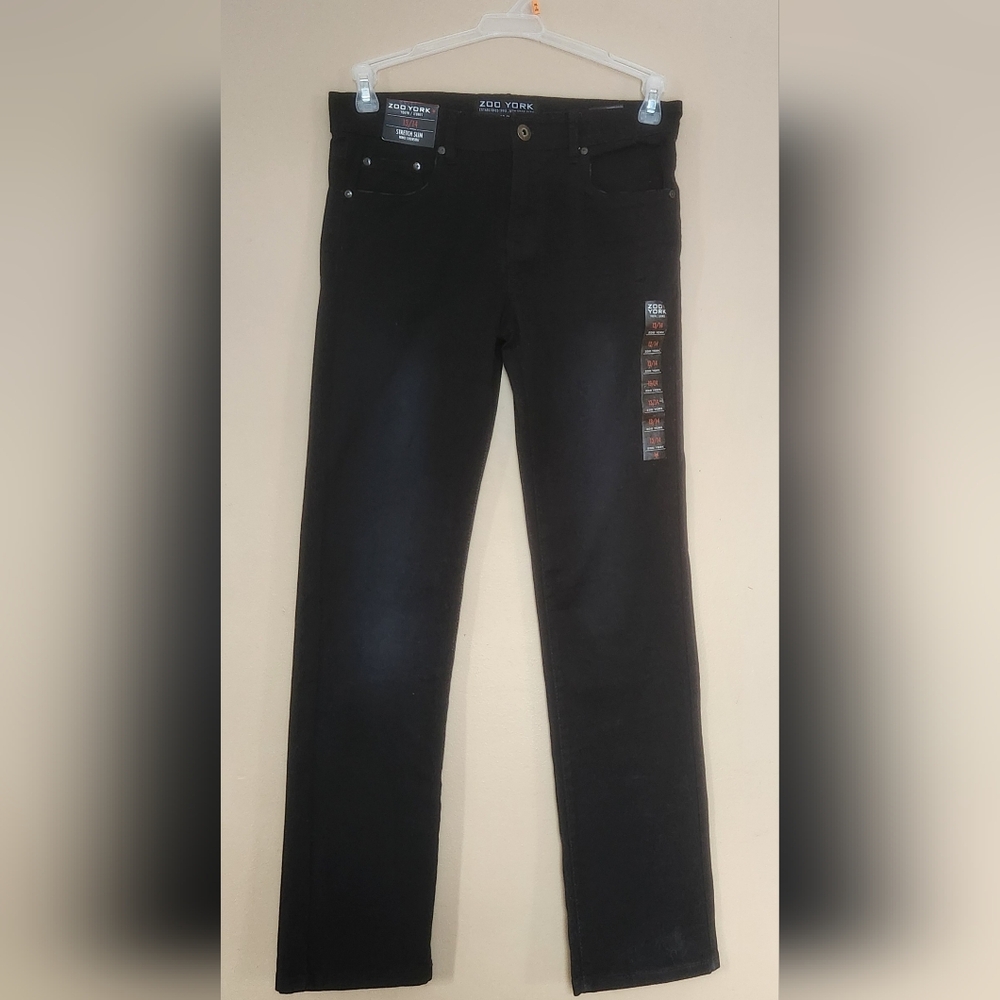 Zoo York Youth Denim Jeans Black Stretch Slim Sz 13/14 (30X 29) NWT